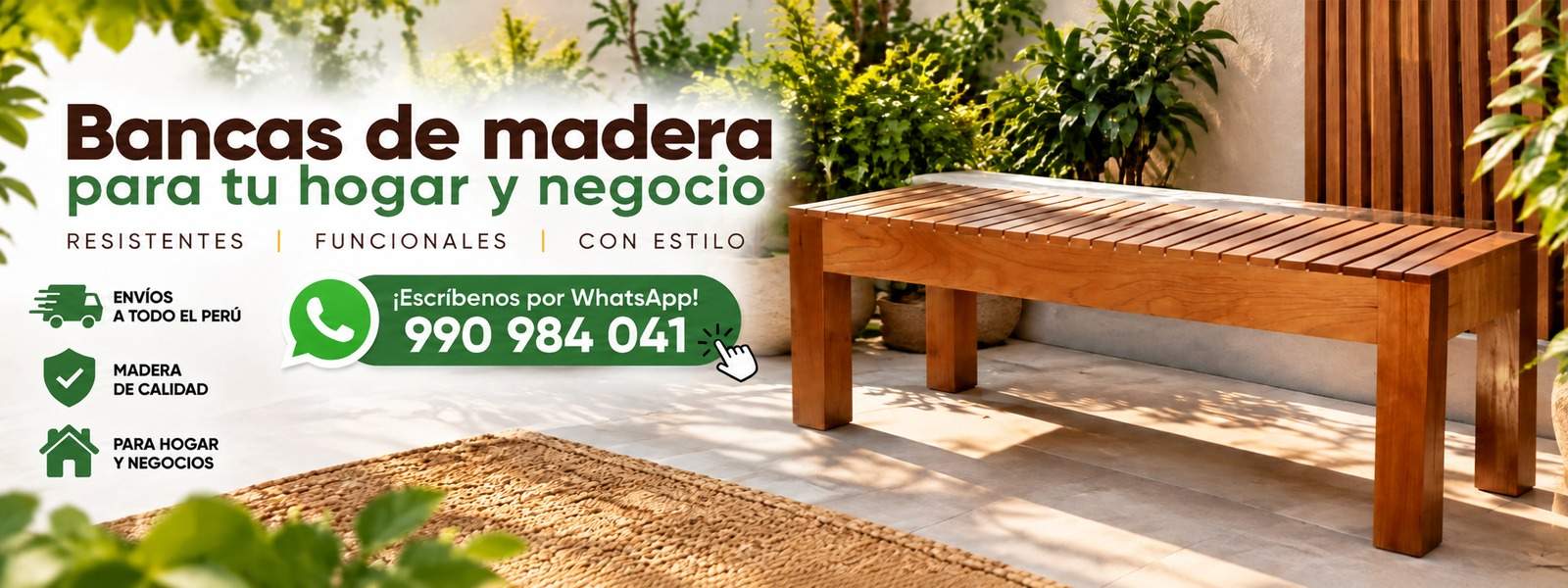 Bancas de madera para tu hogar y negocio