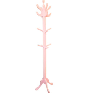 perchero de madera rosado