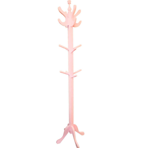 perchero de madera rosado