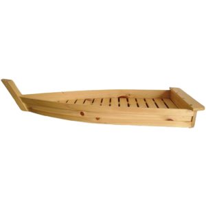 Barco Titanic de madera tipo bandeja en madera para suchi o comida marina