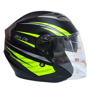 Casco De Moto Abierto Skuat Jet Doble Visor Verde