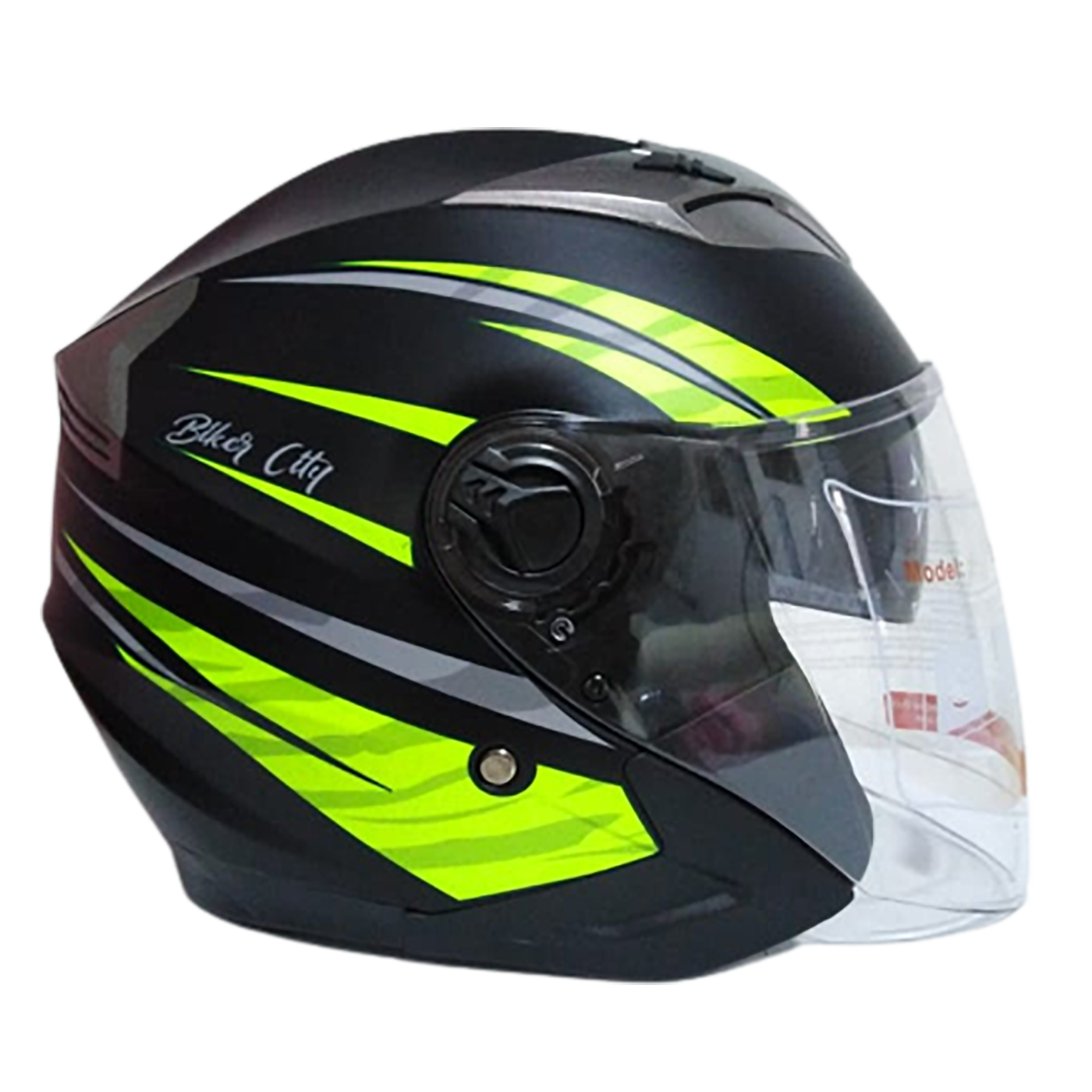 Casco De Moto Abierto Skuat Jet Doble Visor Verde