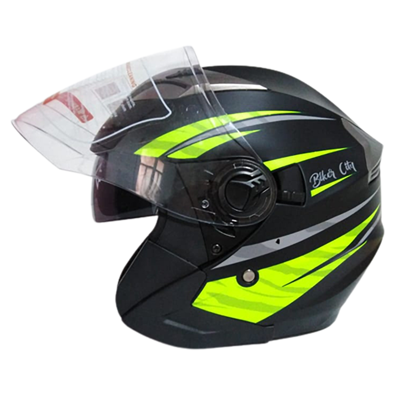 Casco De Moto Abierto Skuat Jet Doble Visor Verde - Image 2