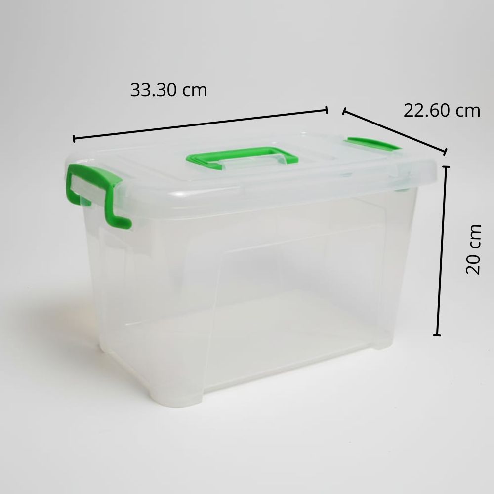 Fenomenal Cajita Organizadora Vany de Plástico Transparente con Tapa a Presión – Práctica y Resistente 33x20x22cm - Image 2