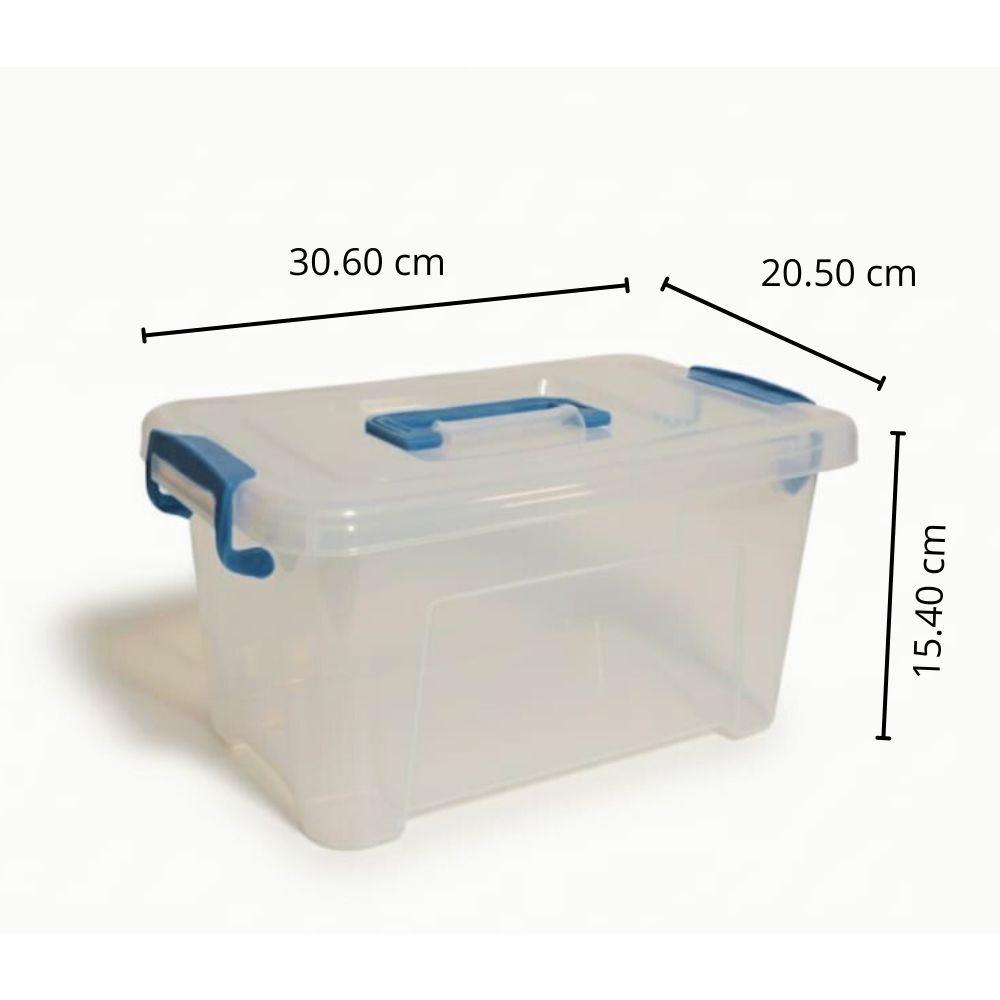 Fenomenal Cajita Organizadora Vany de Plástico Transparente con Tapa a Presión – Práctica y Resistente 30X21X15cm - Image 2