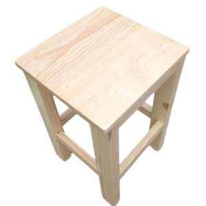 Banquito de madera Dancing en natural laqueado 50 cm - foto 3