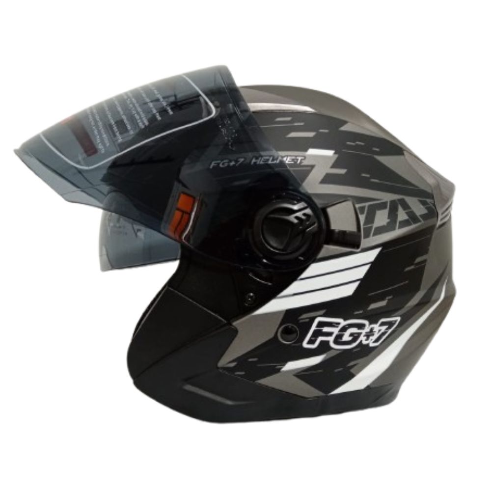 Casco de Moto Abierto Open Face Rea en Gris | Estilo y Seguridad / Talla L - Image 2
