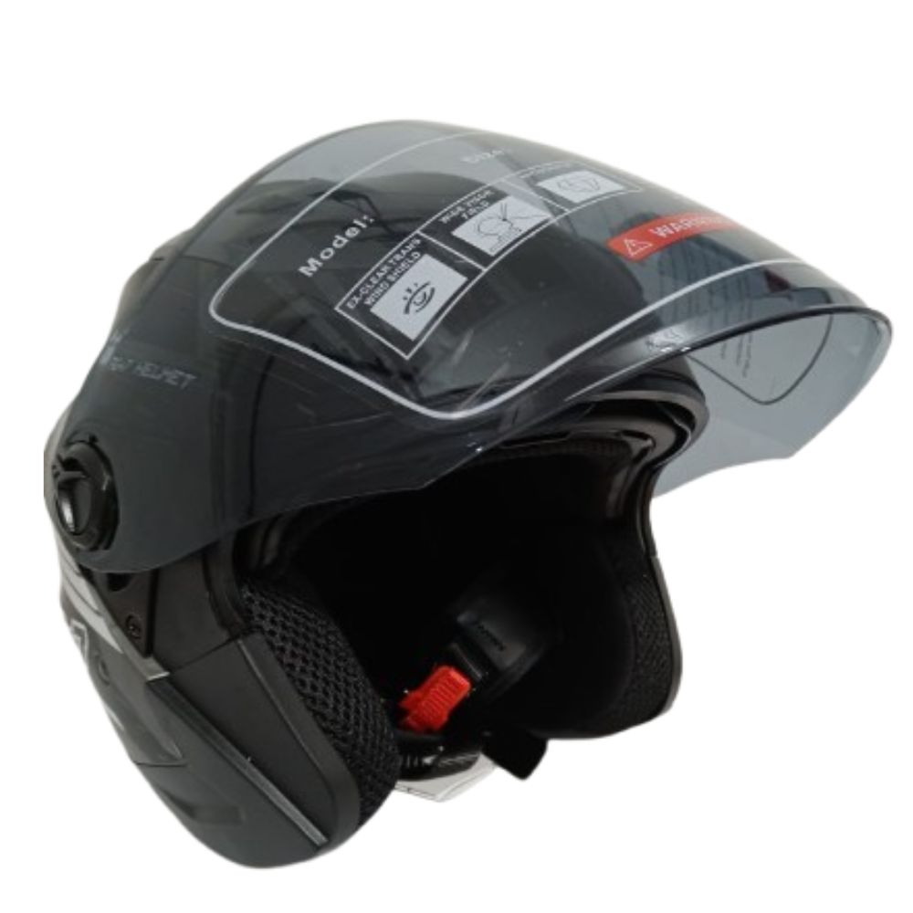 Casco de Moto Abierto Open Face Rea en Gris | Estilo y Seguridad / Talla L - Image 3