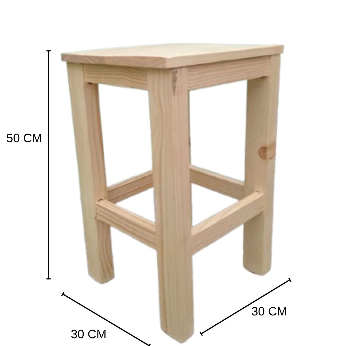 Banquito cuadrado pino - Image 3