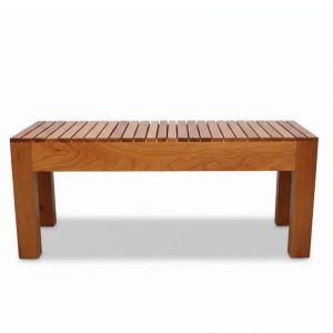 Banca de Madera Cedro 1 Metro – Banca Resistente para Jardín, Sala o Terraza