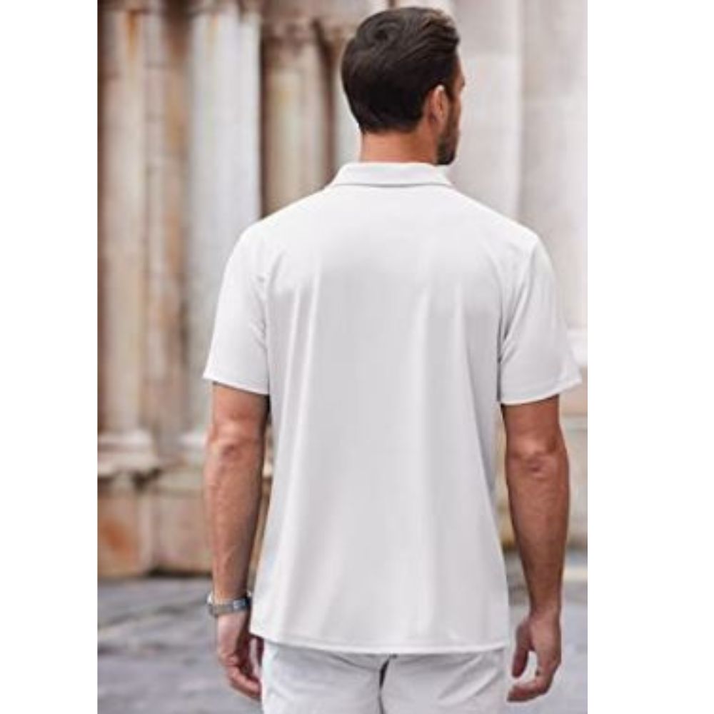 Camisa de Lino para hombre Blanca Manga corta Talla XL - Image 2