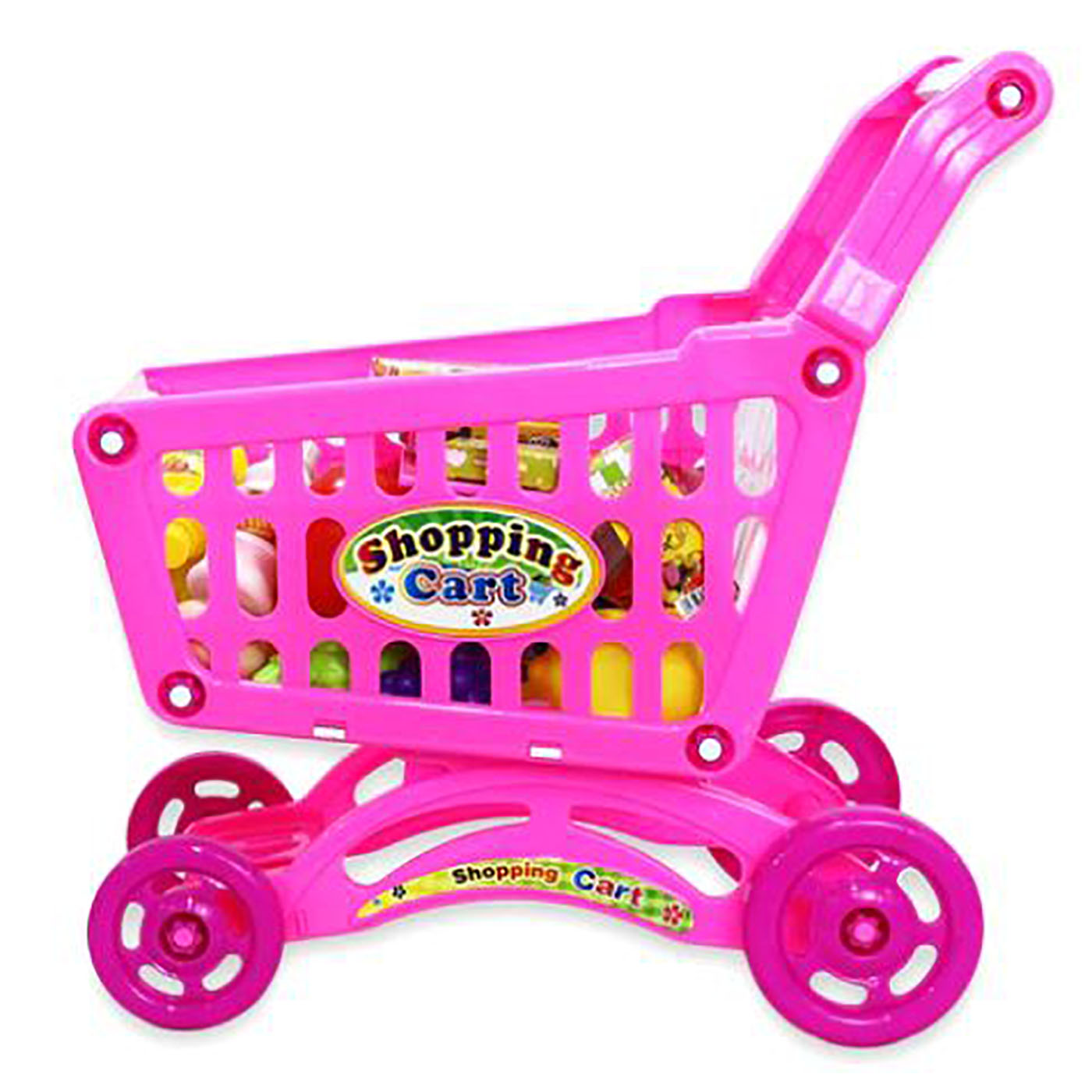 Carrito de Compras para niñas Supermercado único Armable de Juguetes – Color Rosado A1