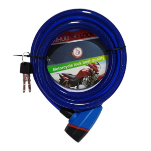 Cadena De Seguridad para motos o bicicletas 1.5Mts en acero Trenzado Azul