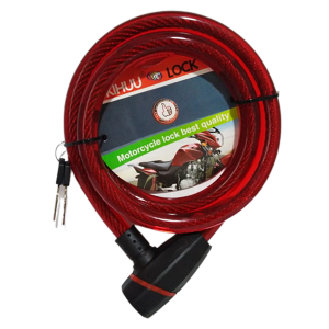 Cadena De Seguridad para motos o bicicletas 1.5Mts en acero Trenzado Rojo