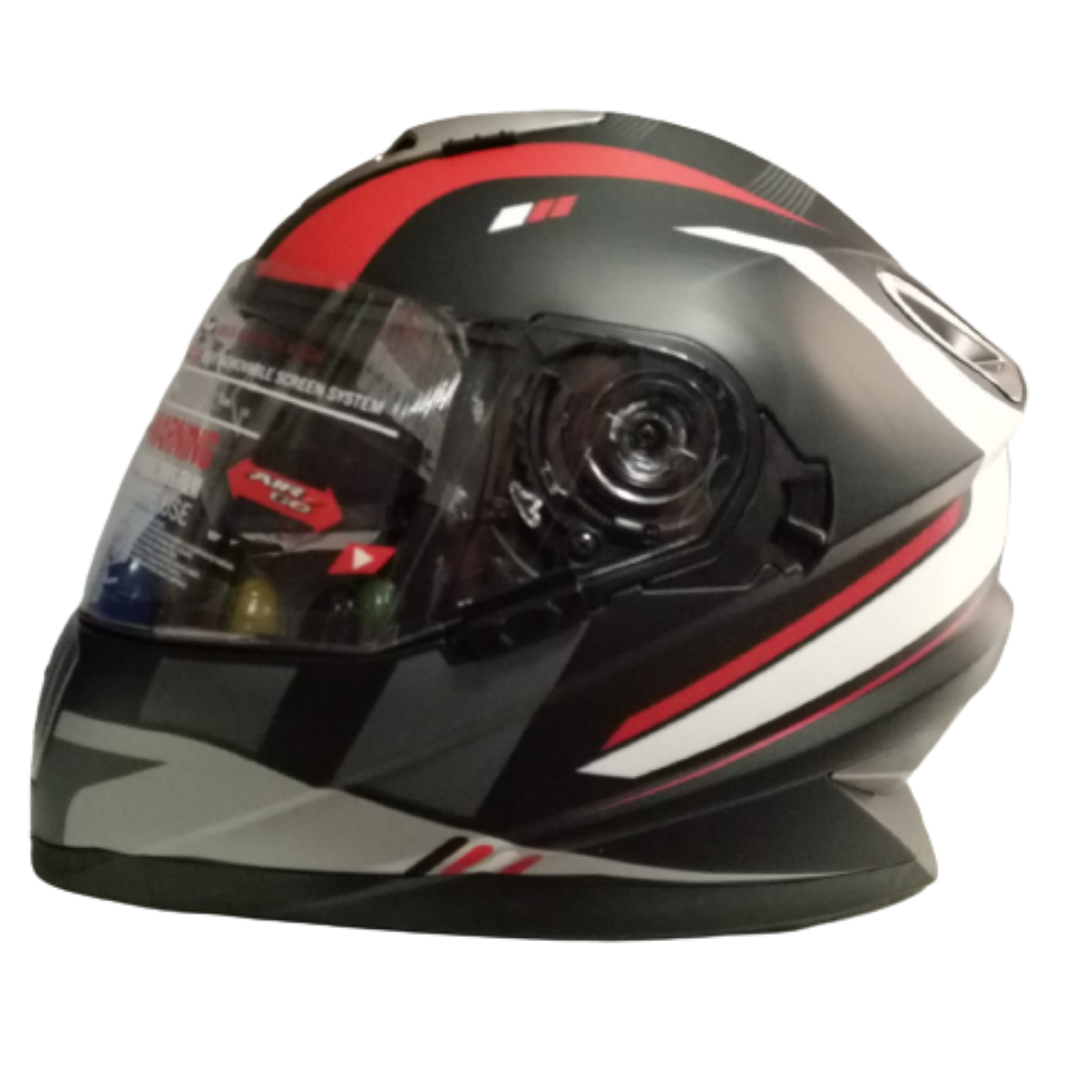 Casco Motocross Certificado Visor en negro con rojo - Image 2