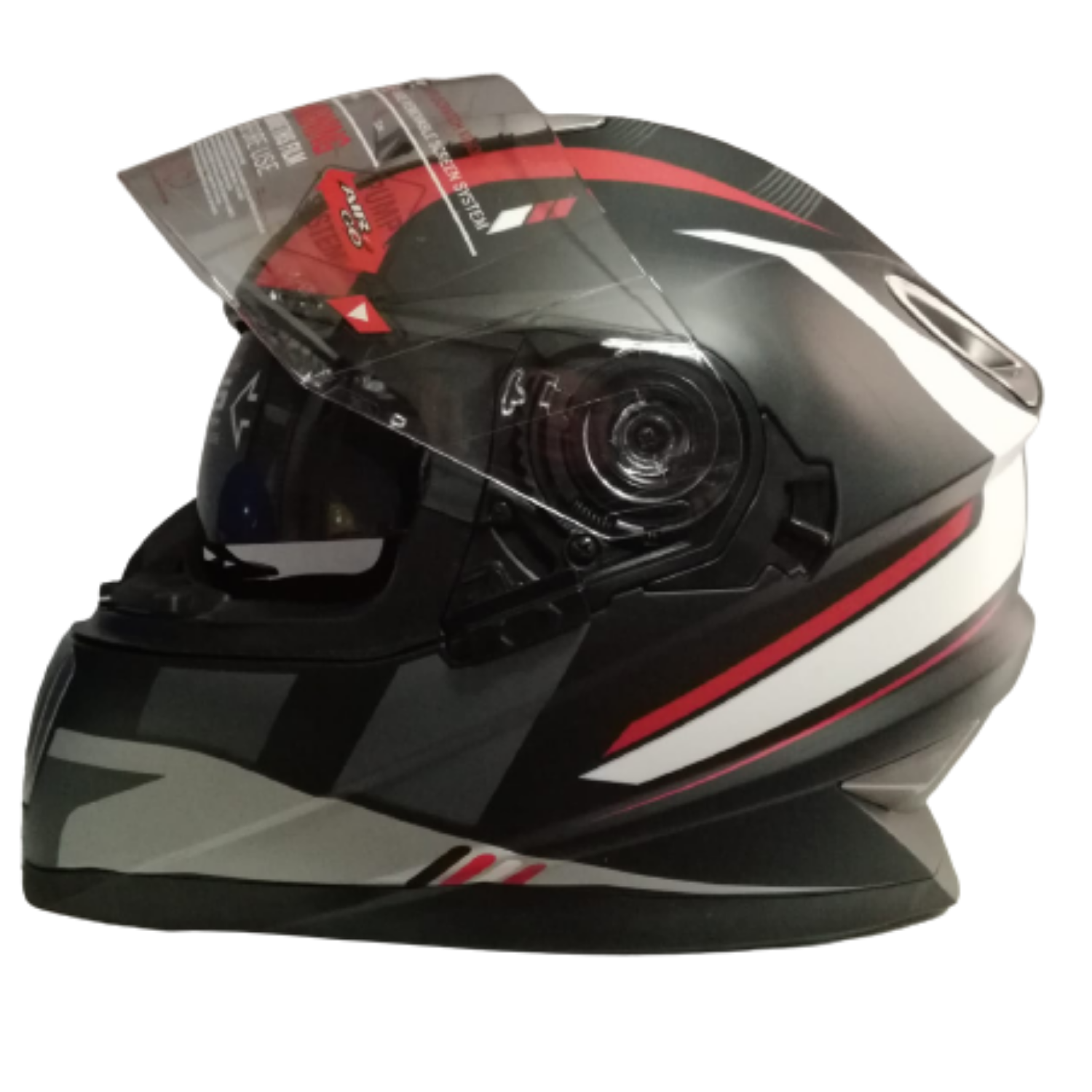 Casco Motocross Certificado Visor en negro con rojo