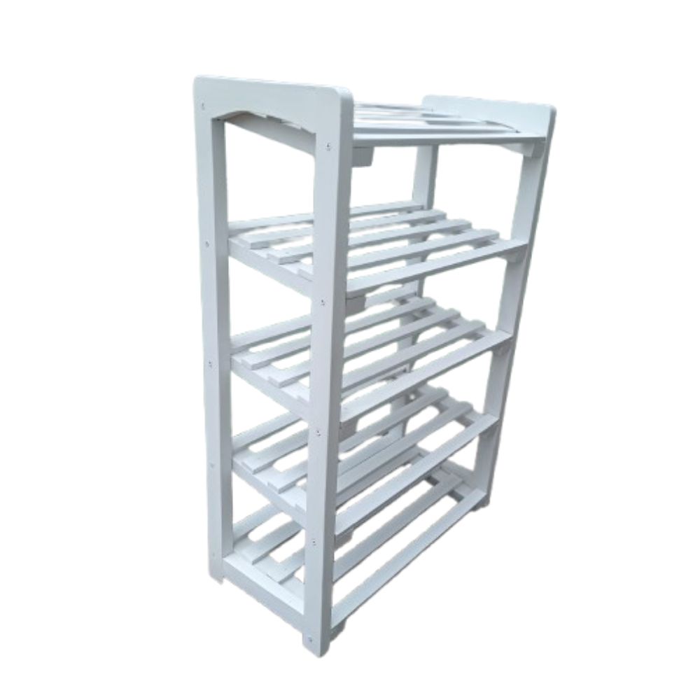 Zapatera abierta Club Net en madera Blanca - Image 3