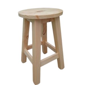 Banquito redondo de Alto 50cm en madera natural