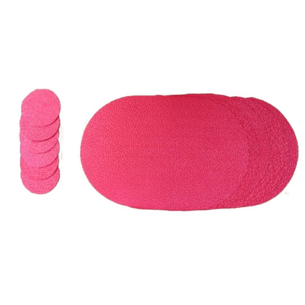 Set de Individuales y portavasos en Rojo - Image 2