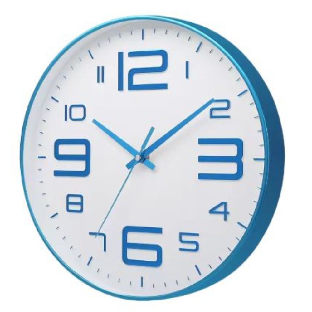 Reloj de Pared Elegante Color Celeste 29cm – Ideal para Oficinas, Clínicas y Consultorios