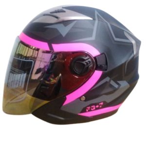 Casco de moto Scuat jet en rosado doble visor