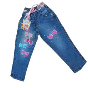 Jean para Niñas Roxibella Talla 1 – Stretch con Bolsillos y hermoso Bordados Decorativos