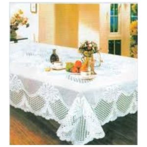Mantel bordado blanco 150 x 250 cm