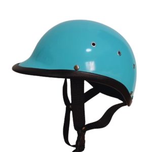 Casco De Moto Tipo Policía En Turquesa