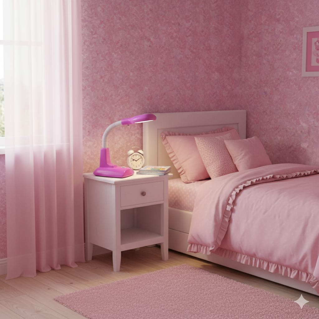 Lámpara de Mesa para Niños Flexible – Vibrante Colores Rosado y Azul - Image 4