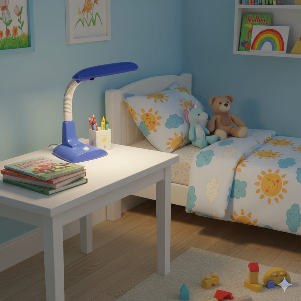 Lámpara de Mesa para Niños Flexible – Vibrante Colores Rosado y Azul - Image 3