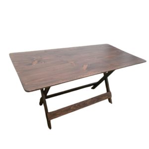 Mesa plegable premier 1.60 mts x 80cm  en marron rustico