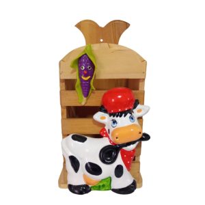 Porta cucharon de vaquita LULU en madera Pino