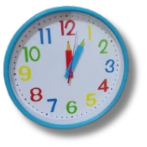 Reloj de pared niños marco celeste