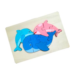 Rompecabeza de bebe Delfines en Madera