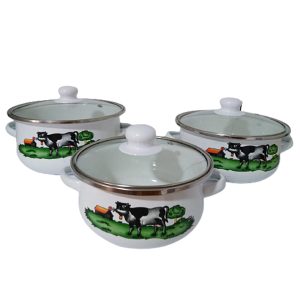 Juego de ollas con tapas 3 unid