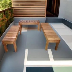 Radiante Juego de 3 Bancas de jardin en Tornillo Andina – Elegancia y Resistencia