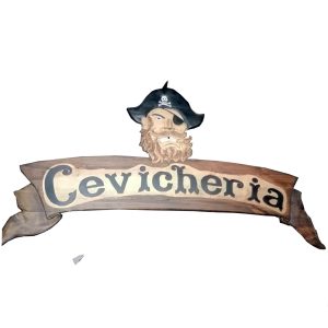 Aviso Letrero o cartel para restaurante de Cevichera