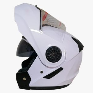Casco de moto articulado Blanco doble visor