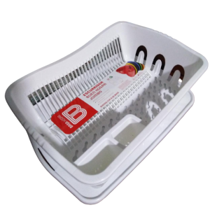 Escurridor de platos y cubiertos en blanco