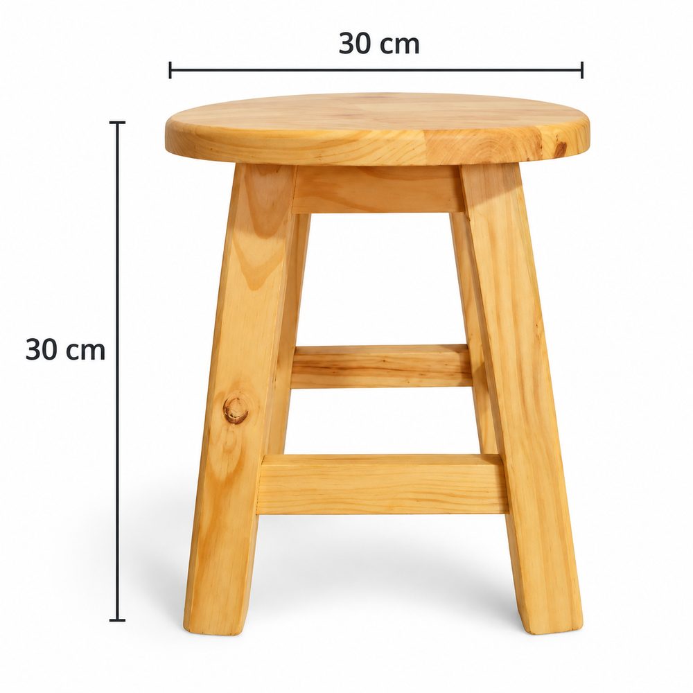 Banquito redondo Summer de Alto 30cm en madera natural - foto 3