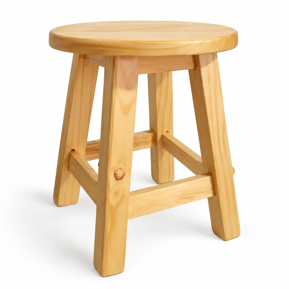 Banquito redondo Summer de Alto 30cm en madera natural