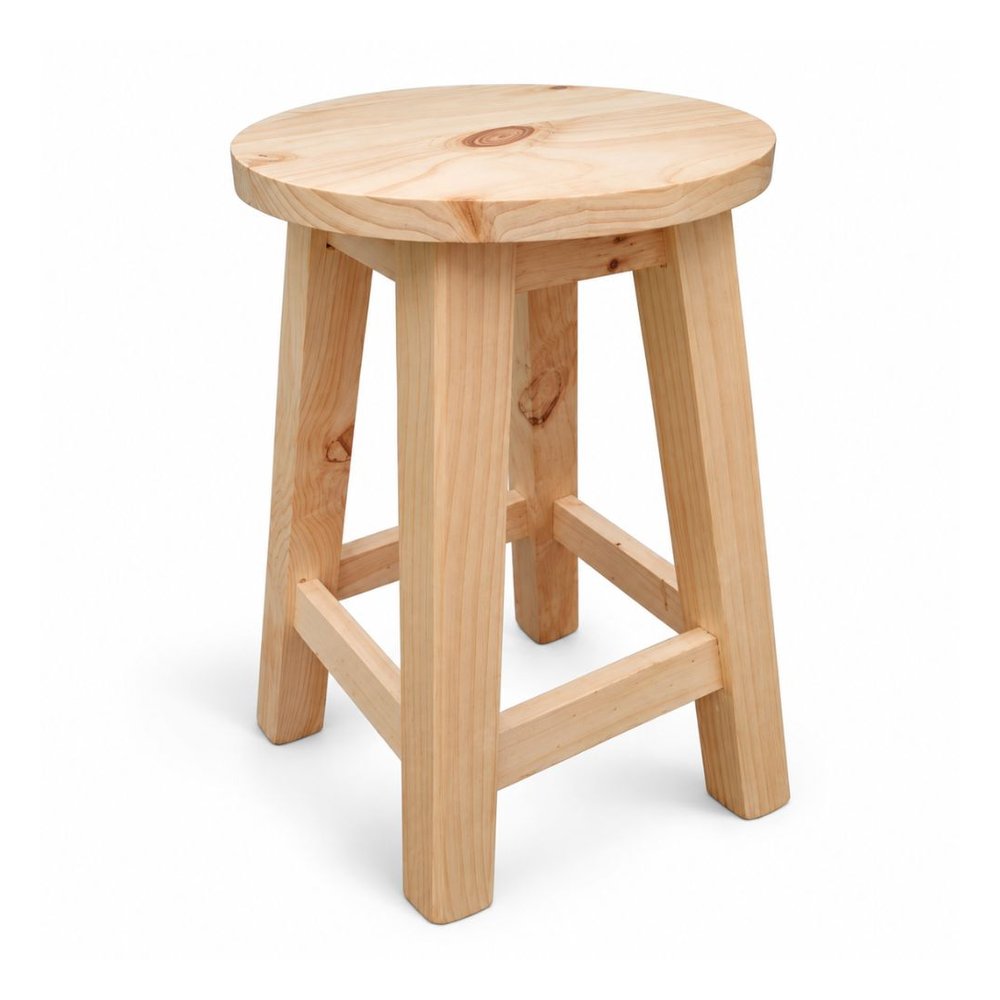 Banquito redondo Sum de Alto 50cm en madera natural