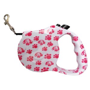 Correa Retráctil Para Mascotas 5mt perrito Rosa