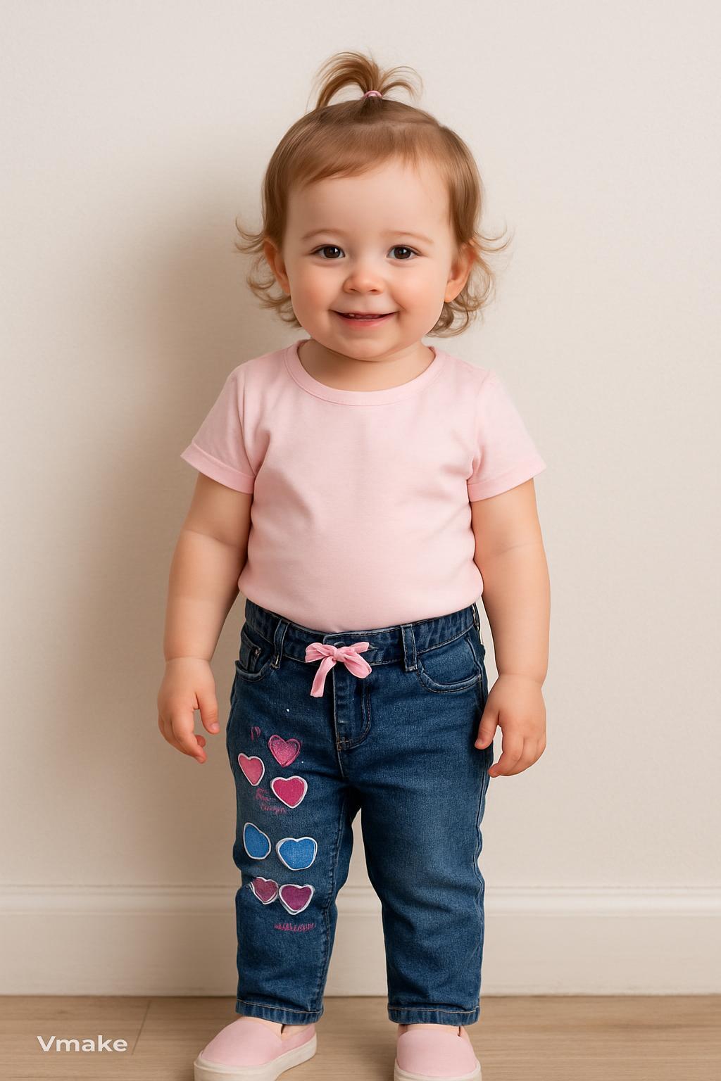 Jean para Niñas Roxibella Talla 1 – Stretch con Bolsillos y hermoso Bordados Decorativos - Image 2