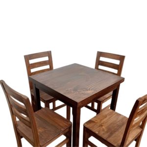 Juego Comedor Rústico Nermina 4 Sillas en Marrón | Asombroso Estilo y Comodidad para tu Hogar