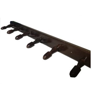 Perchero de Pared Rozino Horizontal con 6 Perchas en Madera Pino perfecto Marrón – 60 cm de largo