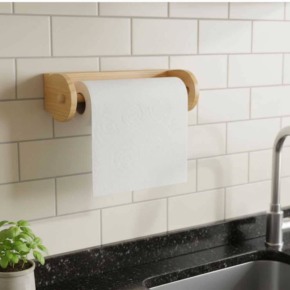 Soporte De Papel Toalla De En Madera - Image 3