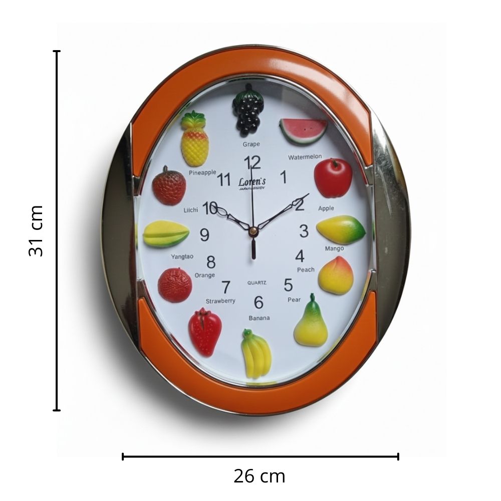 Reloj de Pared de frutas Ovalado | Decoración de Cocina Moderna - Image 3