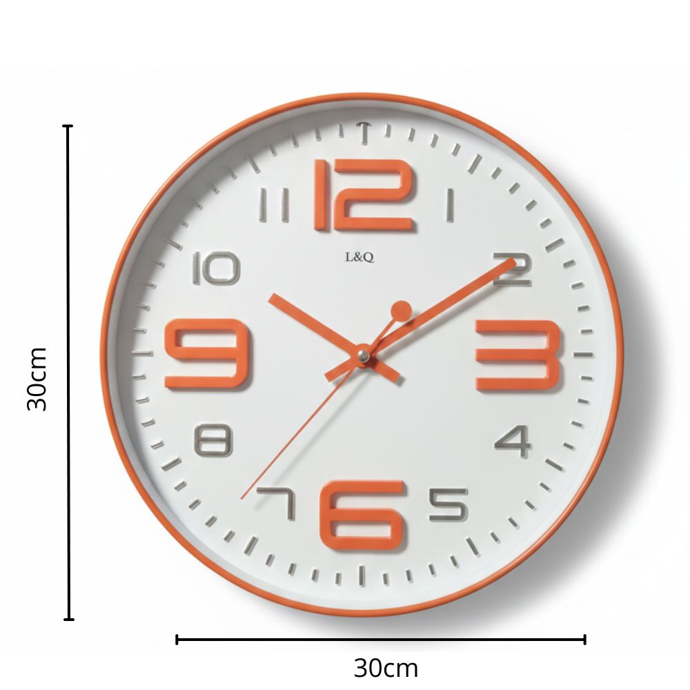 Reloj de Pared Naranja Circular de 30 cm | Decoración Moderna para Hogar u Oficina - Image 4