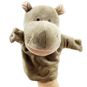 Títere de hipopotamo de felpa